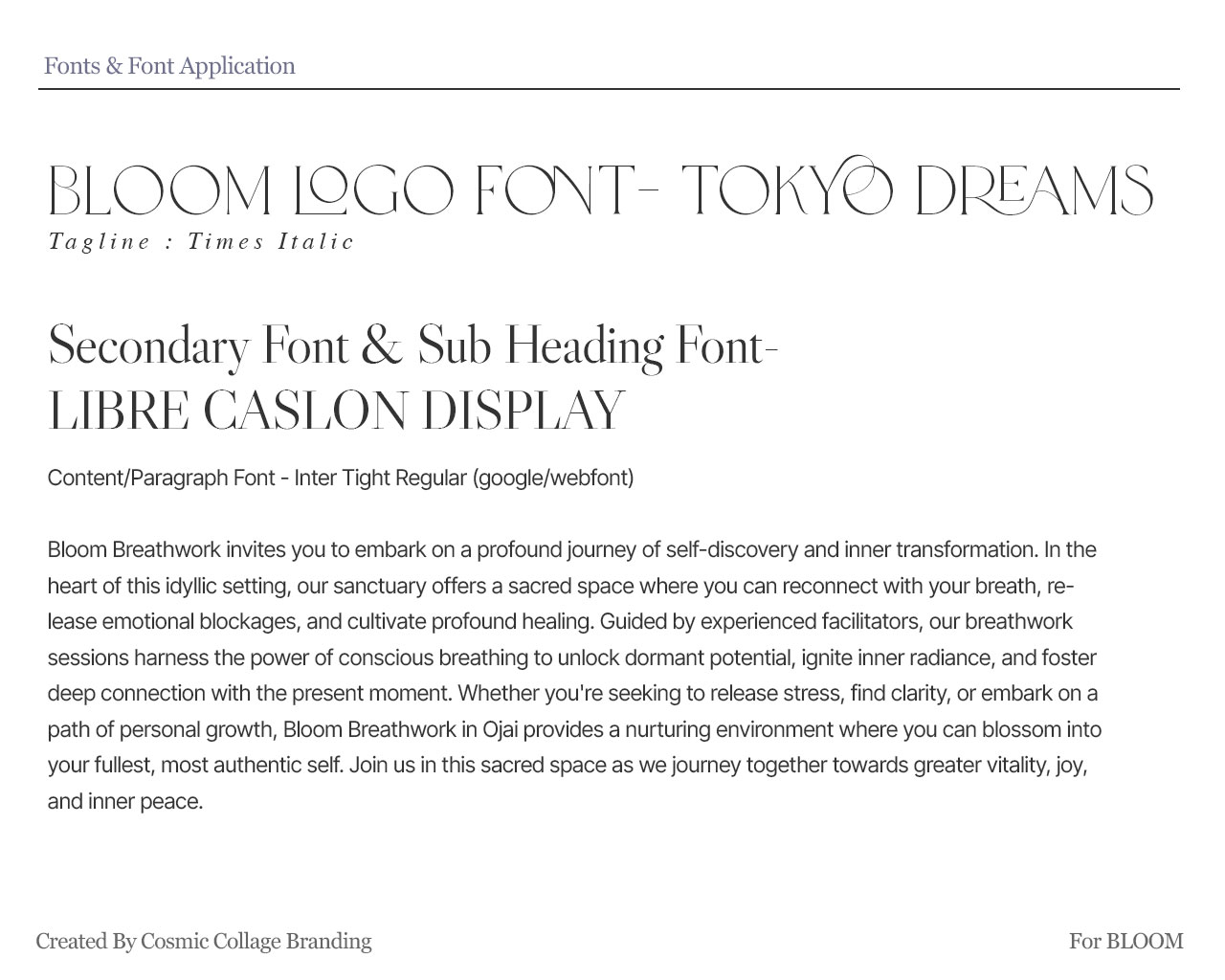 Bloom fonts