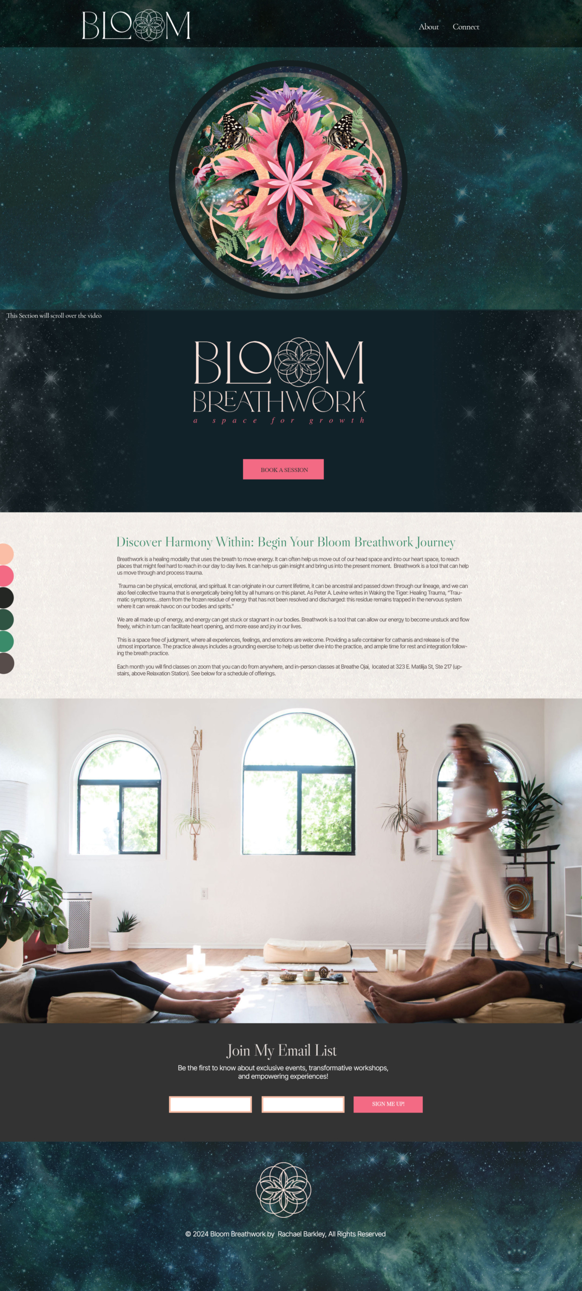 Bloom Breathwork website mockup