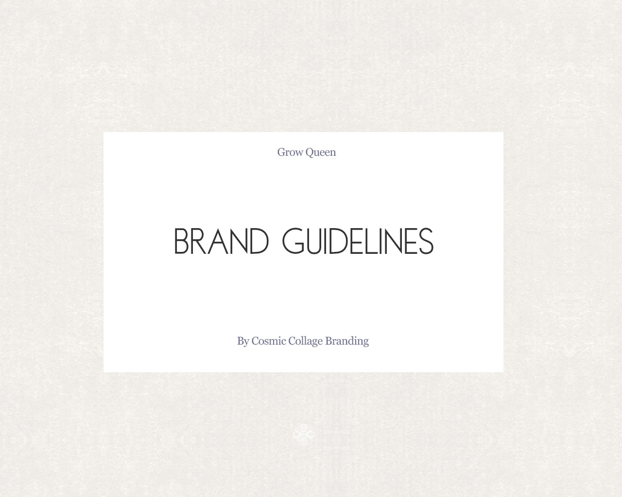 Grow Queen brand guidelines cover